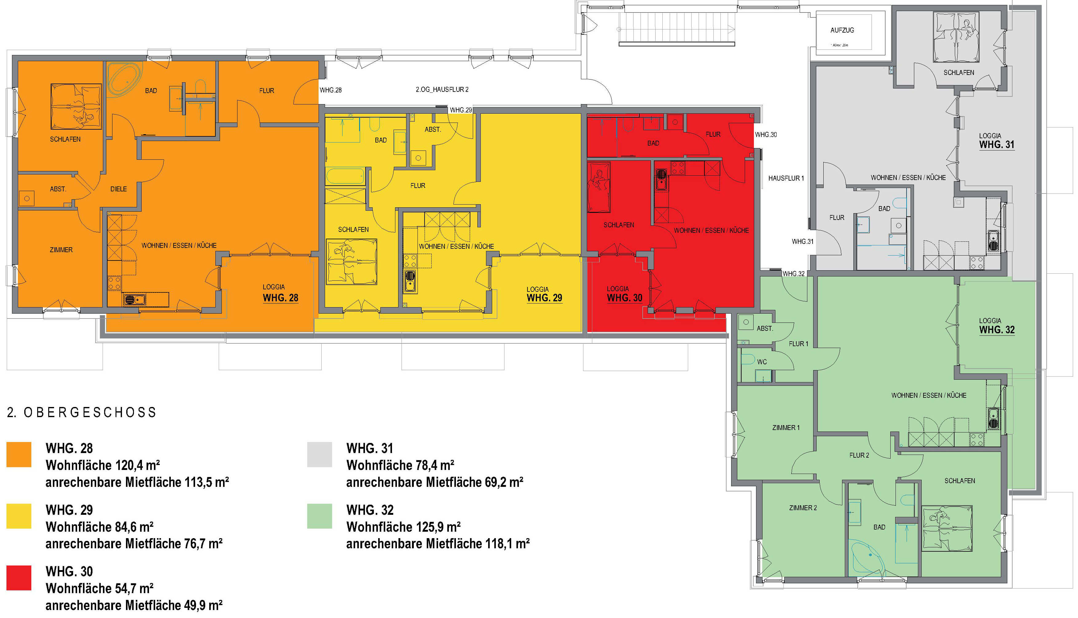 Grundriss des Hauses 2 2. OG