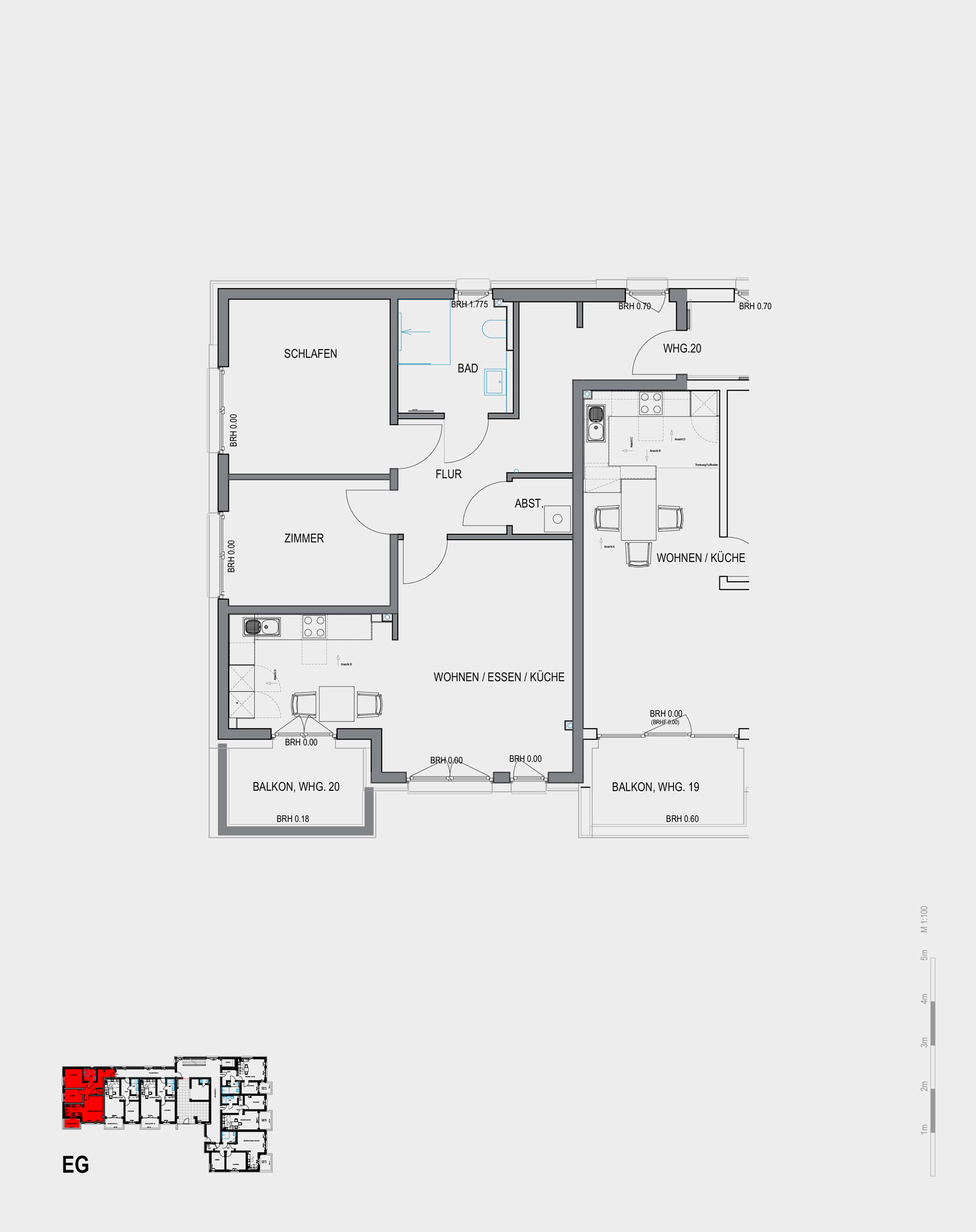 Grundriss der Wohnung 1